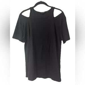 NWOT TopShop Cold shoulder Short Sleeved Top Black Size US 6
